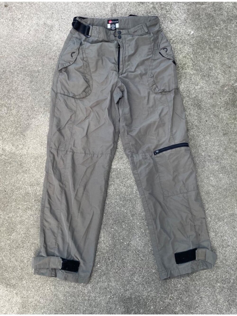 Vintage Y2K Utility Cargo Pants Gray Mens 34 Cyber Goth Rave Streetwear Techwear